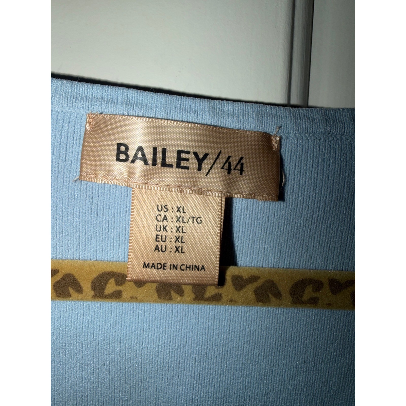 Bailey 44 Womens Light Blue Ruffle Shoulder Ribbed Knit Sleeveless Top XL