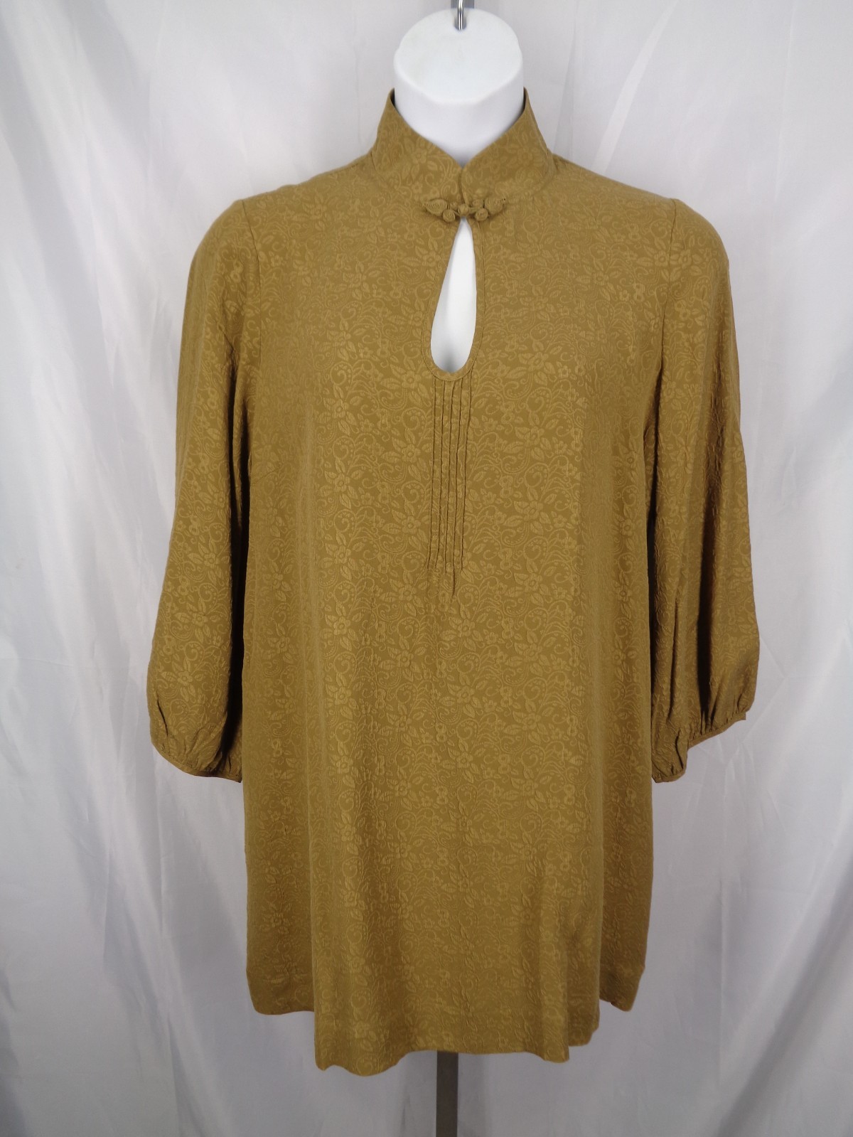 Soft Surroundings Silk Floral Embossed Jacquard Tunic Dress Size Large