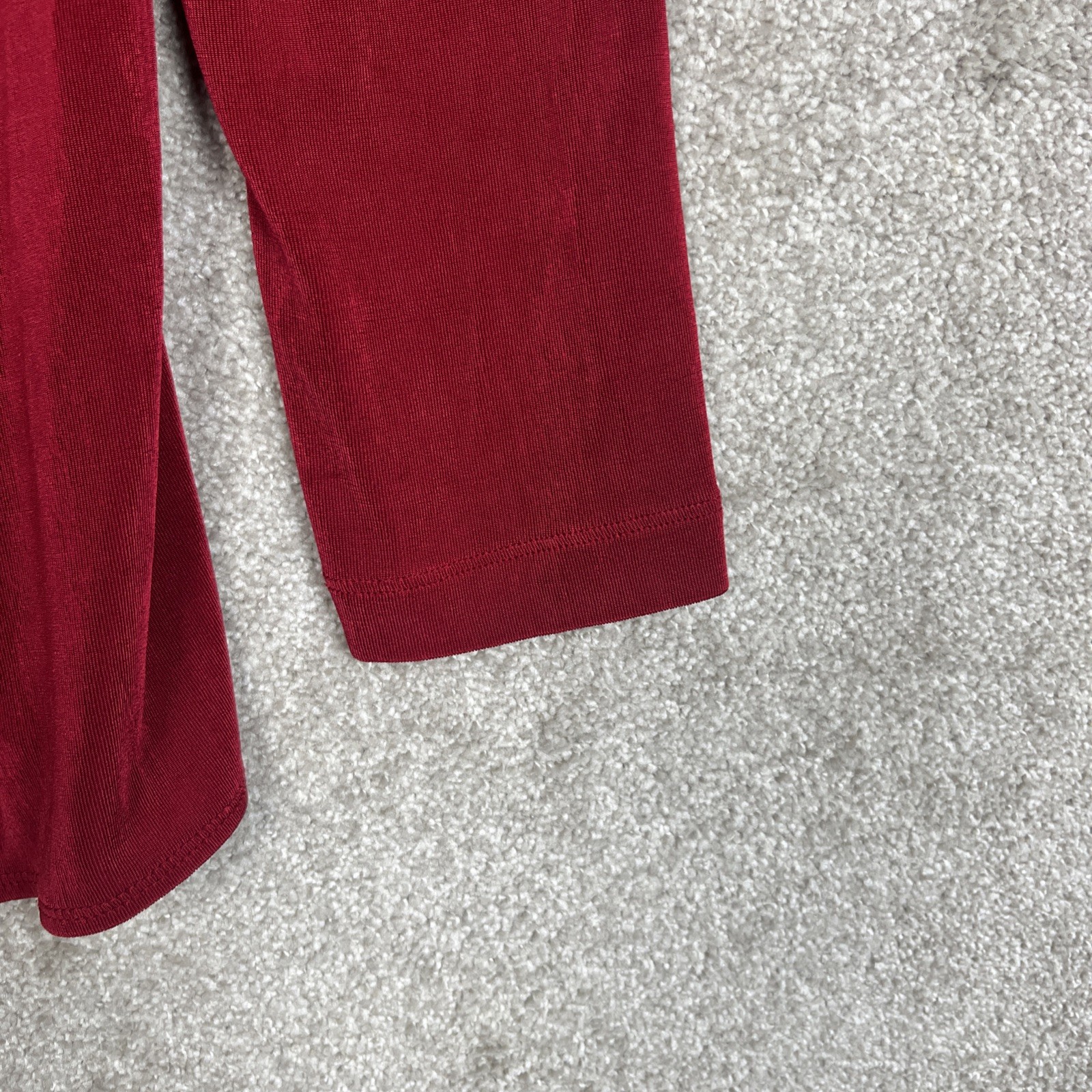 Chico’s Travelers Cardigan Womens 1 Red Long Sleeve Open Stretch Slinky- 4836