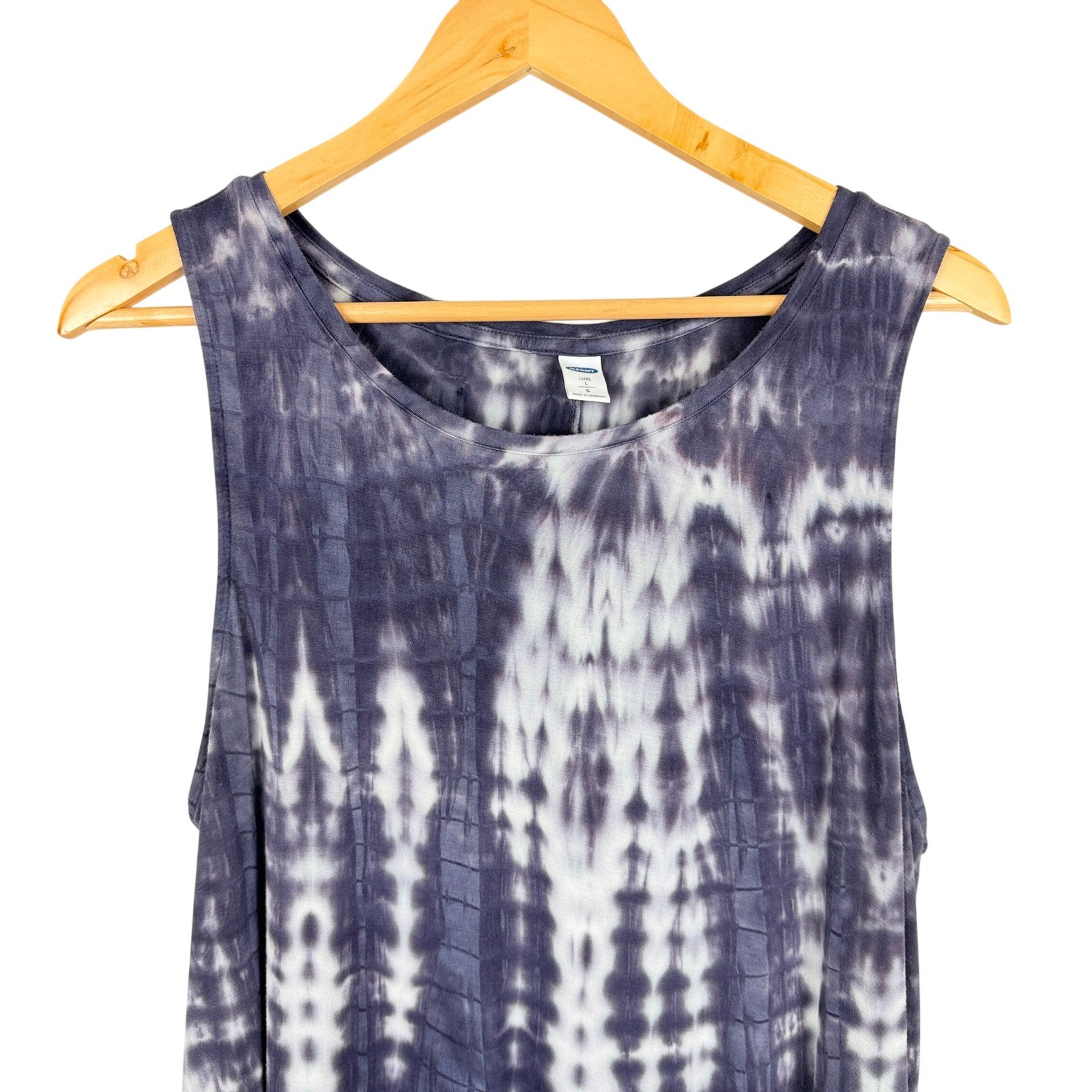 Old Navy Womens Luxe High Neck Tie Dye Tank Top L Sleeveless Boho Casual Active