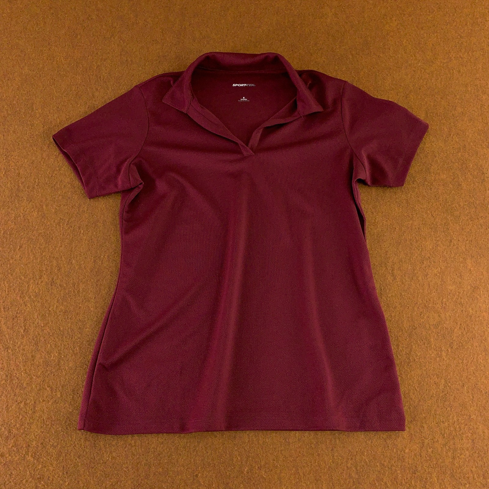 Sport Tek Ladies Size Small Maroon Short Sleeve Micropique Sport-Wick Polo New