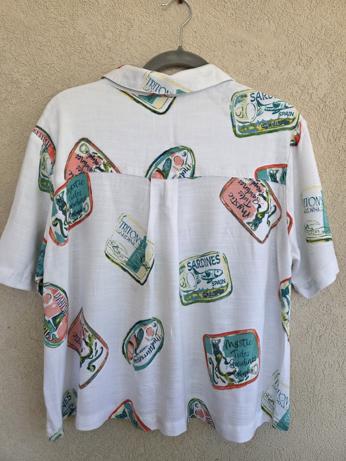 Rayon Linen Button Short Sleeve Shirt Lg White Beach Cool Casual Comfort Wear