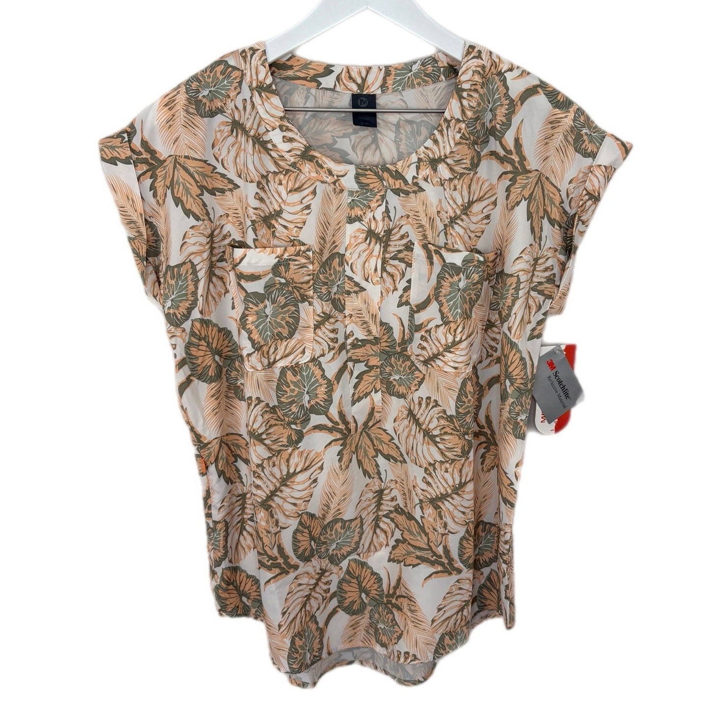 Merrell Peach Green Leaf Print Select Wick Shirt NWT – Women’s Size S
