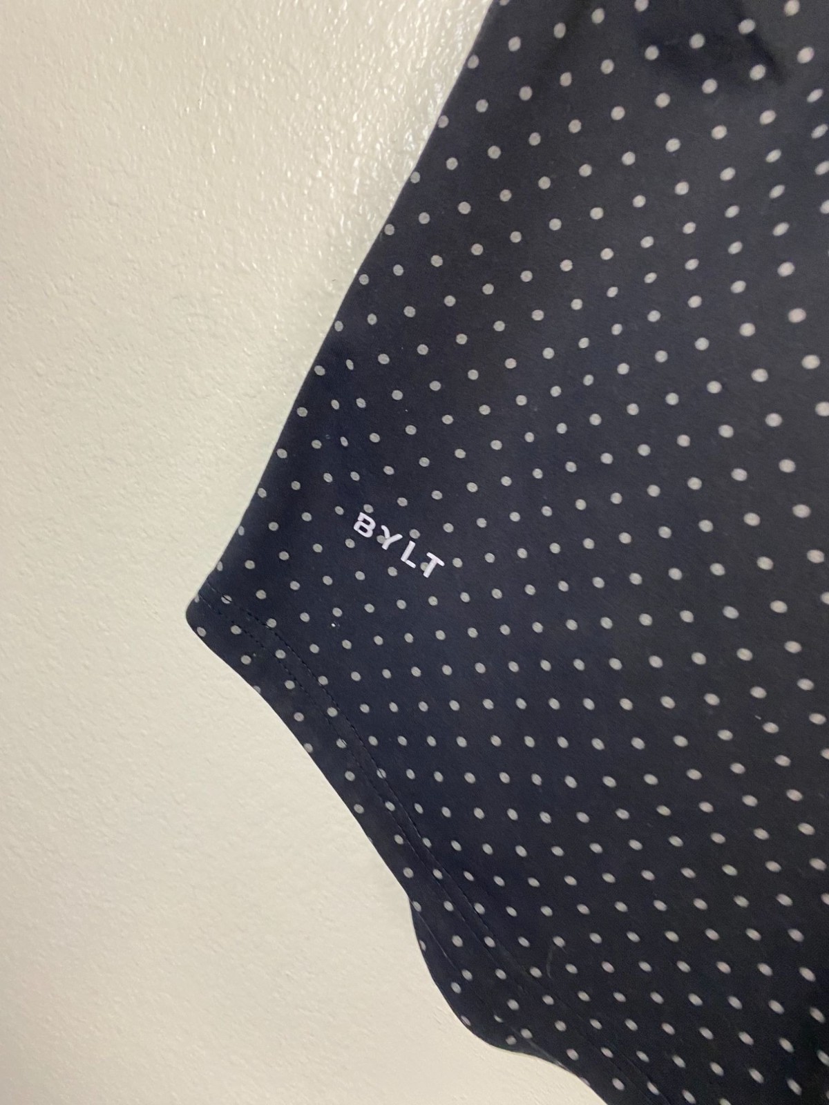 BYLT Polka Dot Short Sleeve T-Shirt Size Medium Black white performance Basic