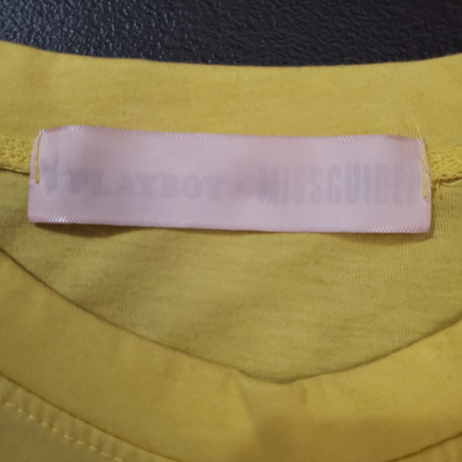 Playboy X Misguided Yellow T-Shirt Size 2XL Women’s