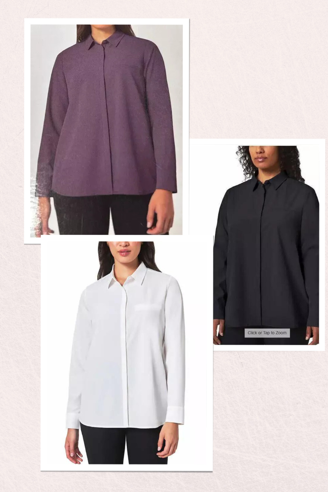 Modern Ambition Womens Delightfully Technical Office Classic Travel Shirt M/L/XL