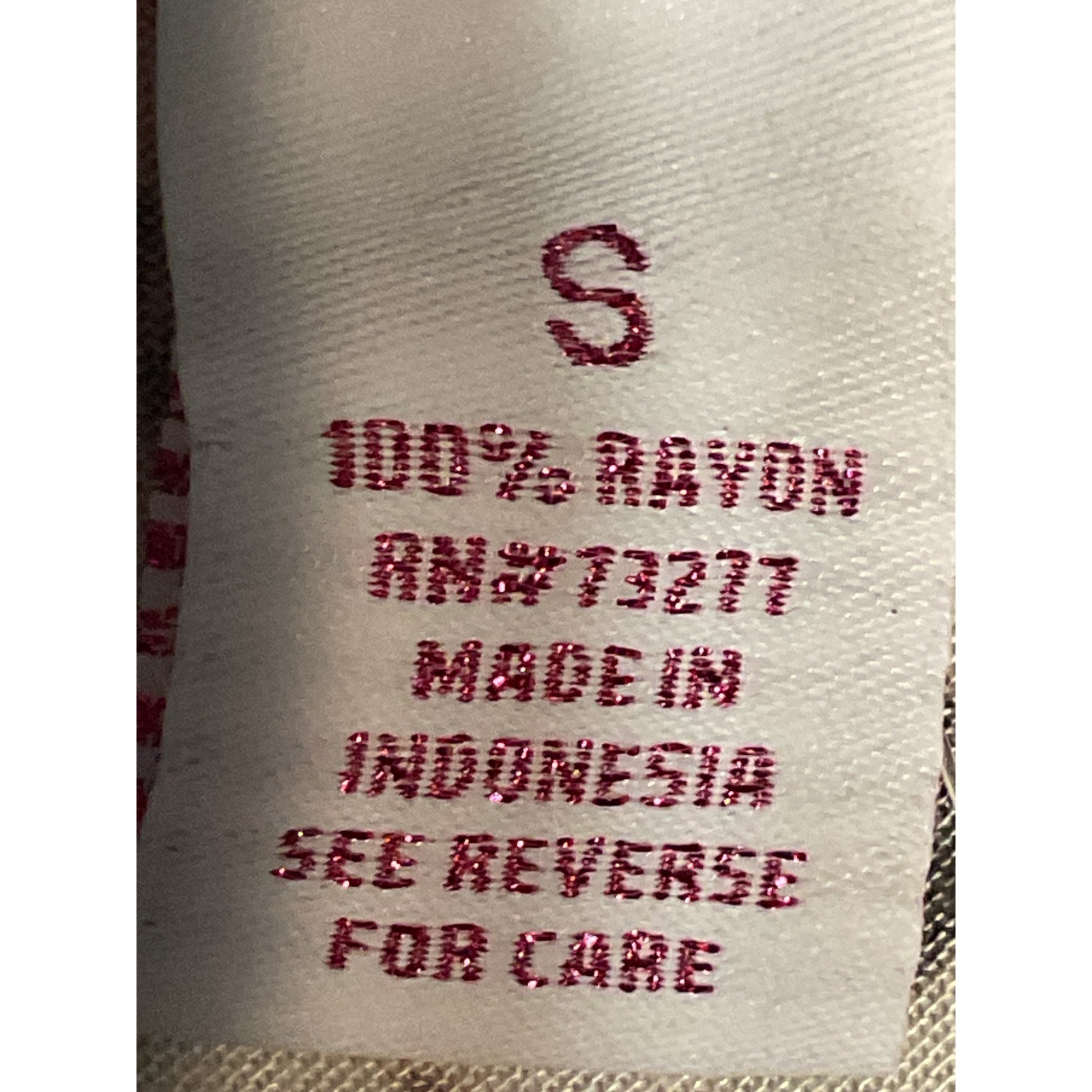 Candies Women’s Small Sleeveless Ruched Print Top White Red Black Rayon
