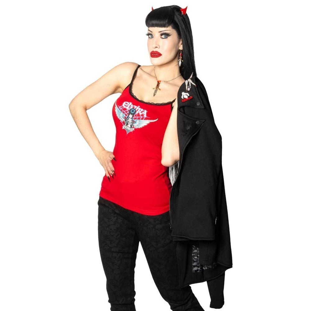 Kreepsville Red Elvira Wings Cami Tank Top Camisole 80s Goth S -L-XL-2XL-3XL NWT