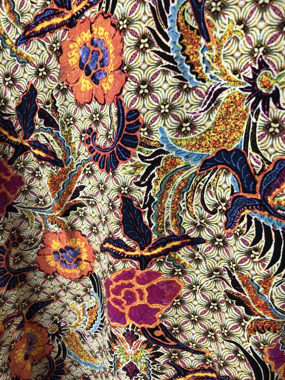 DR2 Top Womens SZL Blue Orange Floral Short Sleeves Business Casual Wear A17