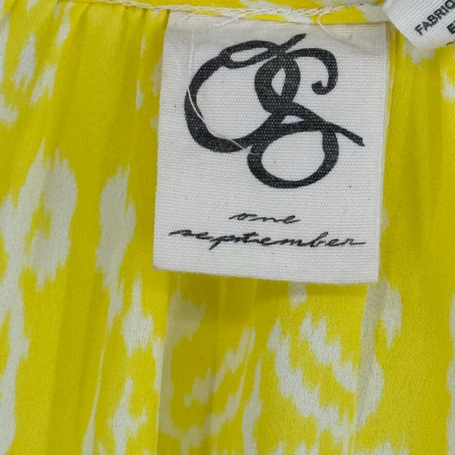 One September anthropologie women’s sleeveless blouse embroidered yellow large