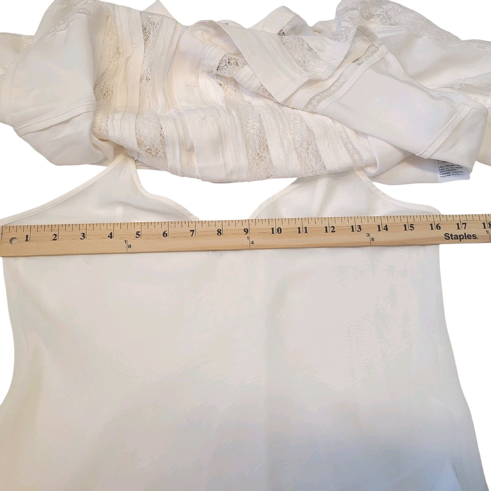 Madewell Lace-Insert Button-Up Long-Sleeve Blouse Winter White XS NEW