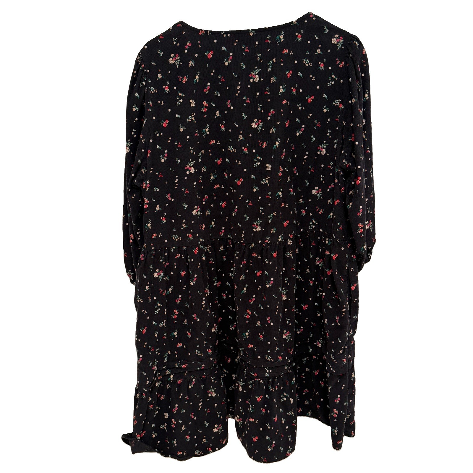 Time and Tru Women’s 2XL Plus Floral Corduroy Fall dress Brown Boho
