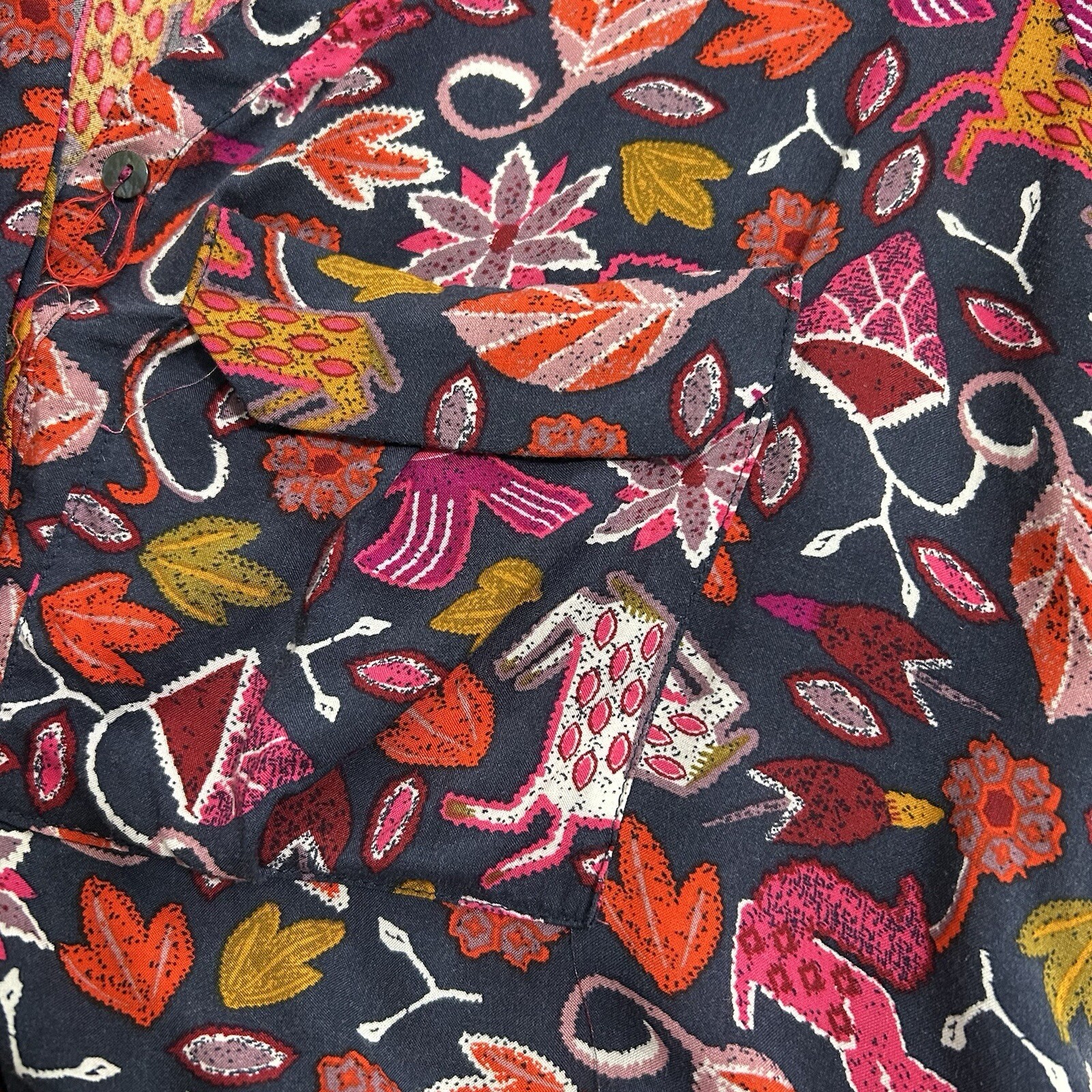 Anthropologie Maeve Primitive Animal Print Nature Artsy Novelty Blouse Size 2