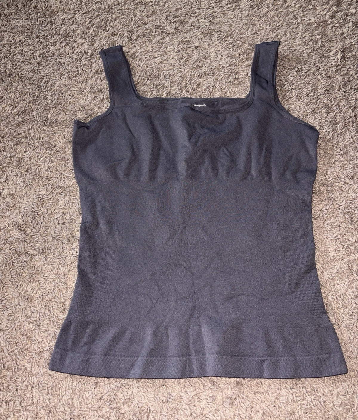 Women’s Gray Shapewear Tank Top Square Neck Wide Strap Stretch XXL