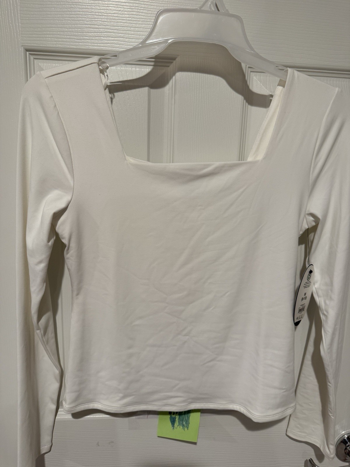 Scoop White Square Neck Long Sleeve Tee NWT Medium 8-10 Basic Top
