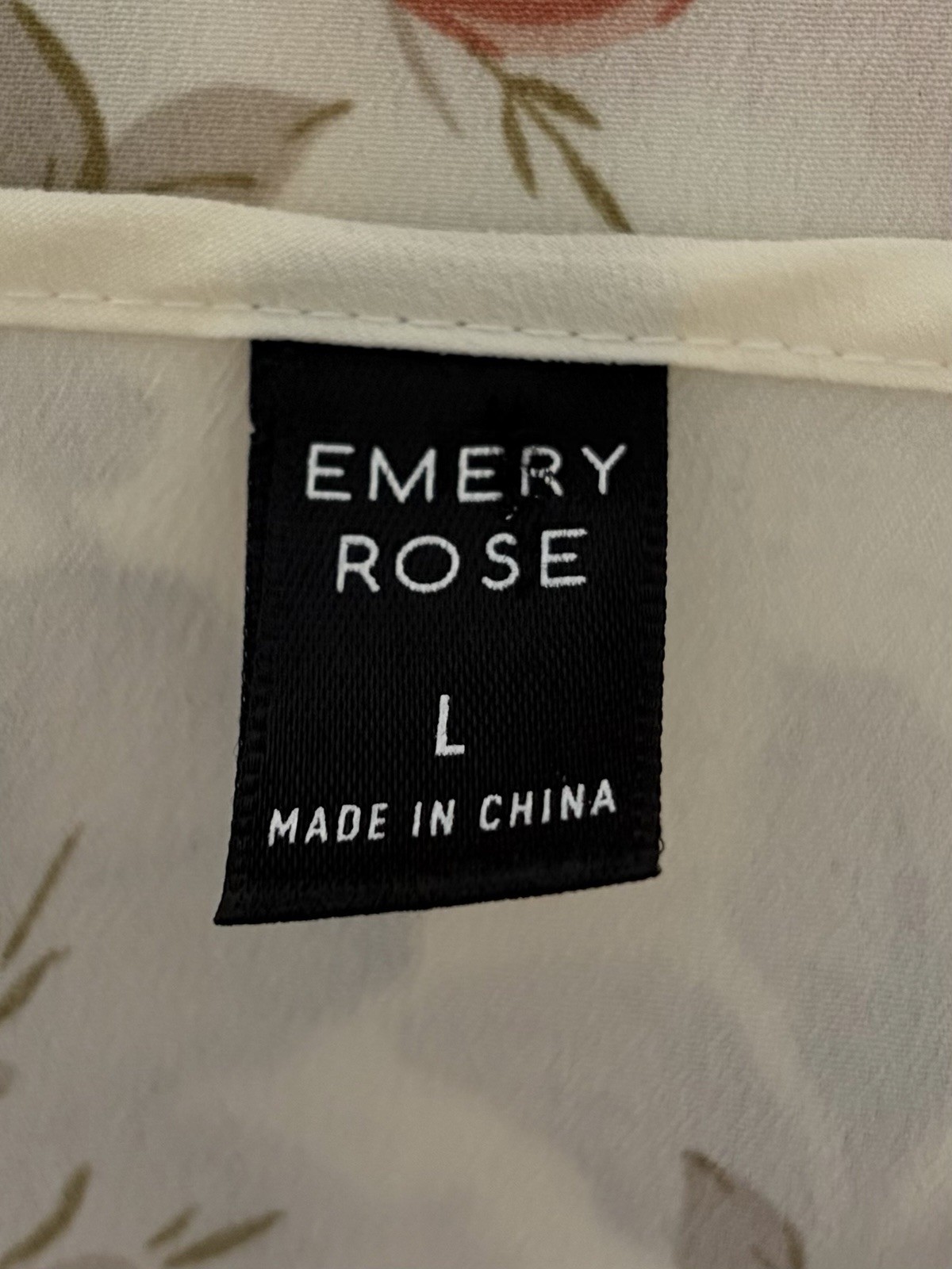 Emery Rose ladies size L blouse with cold shoulder sleeves.