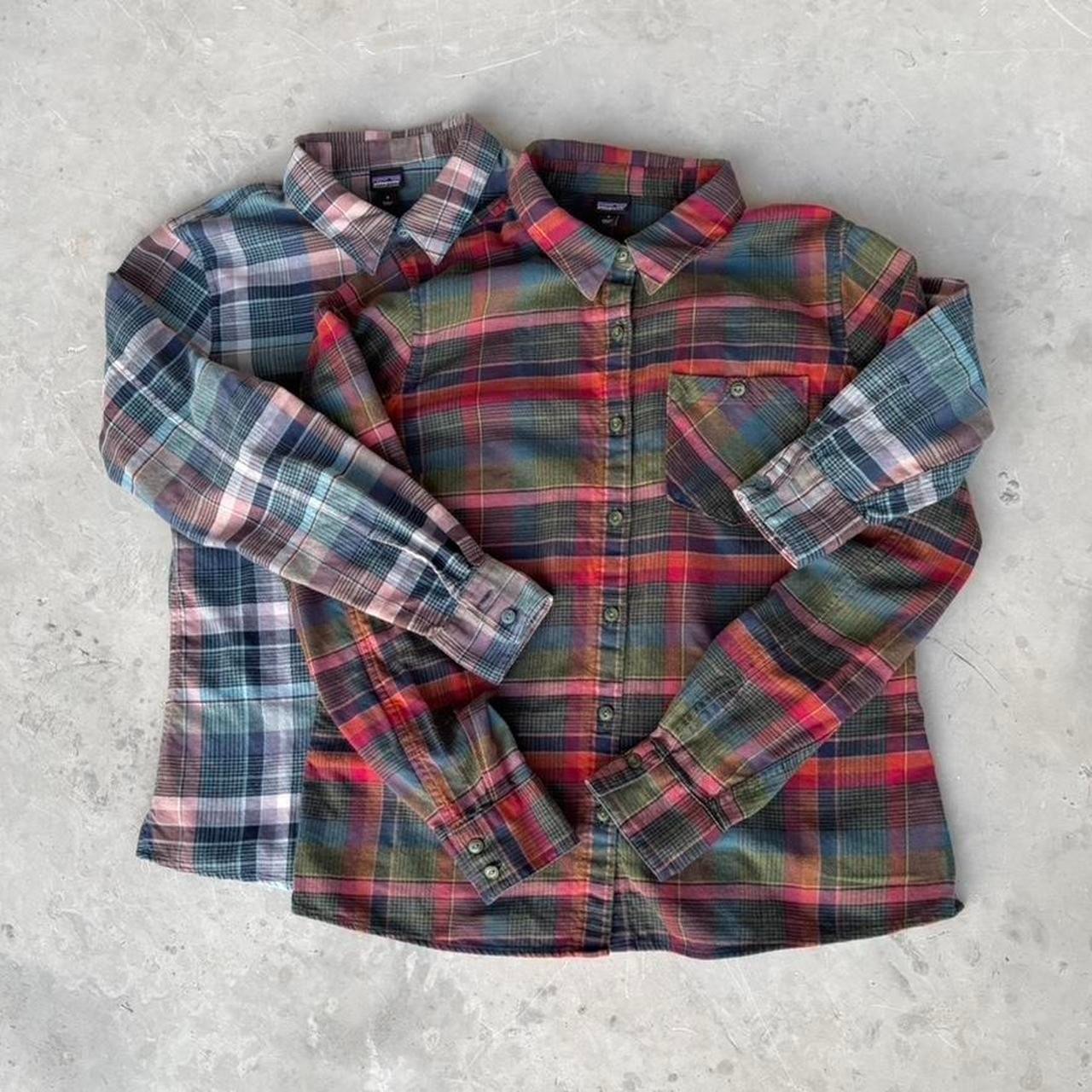 Patagonia Womens Heywood Organic Cotton Plaid Flannel Button Up Bundle Sz Medium