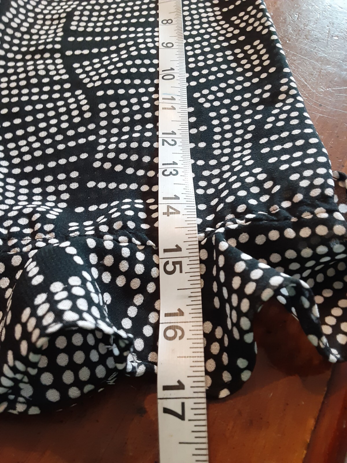 Club Z Collection Sz 1X 2 Piece Set Blouse Black White Polka Dot Ruffled 3/4 Sl