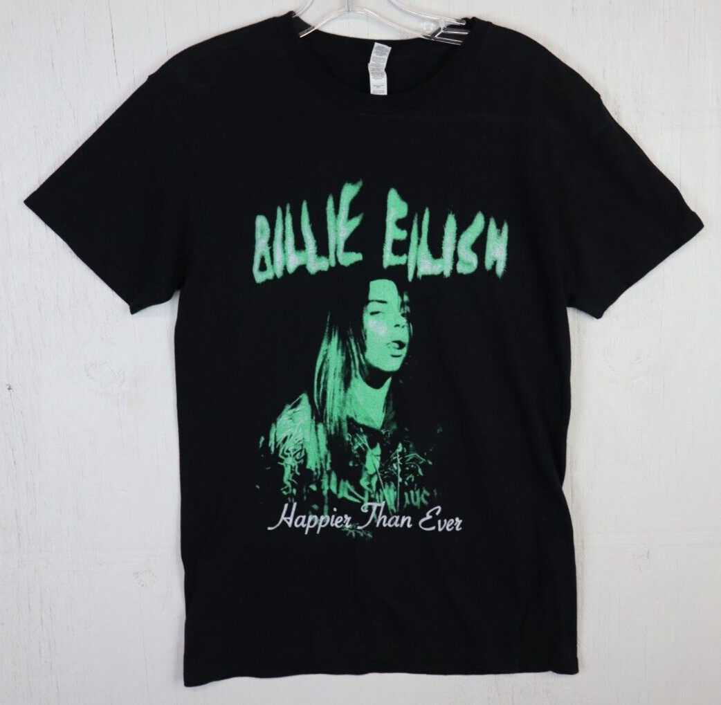 Billie Eilish Happier Than Ever 2022 Los Angeles Graphic T-Shirt Size S Black