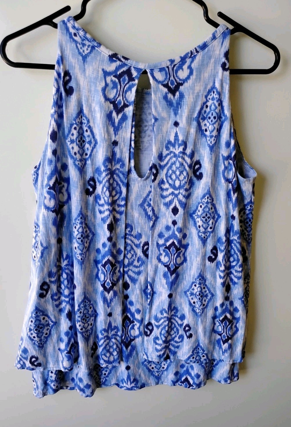 TORI RICHARD Honolulu Blue Sleeveless Stretch Tank Top Blouse Small