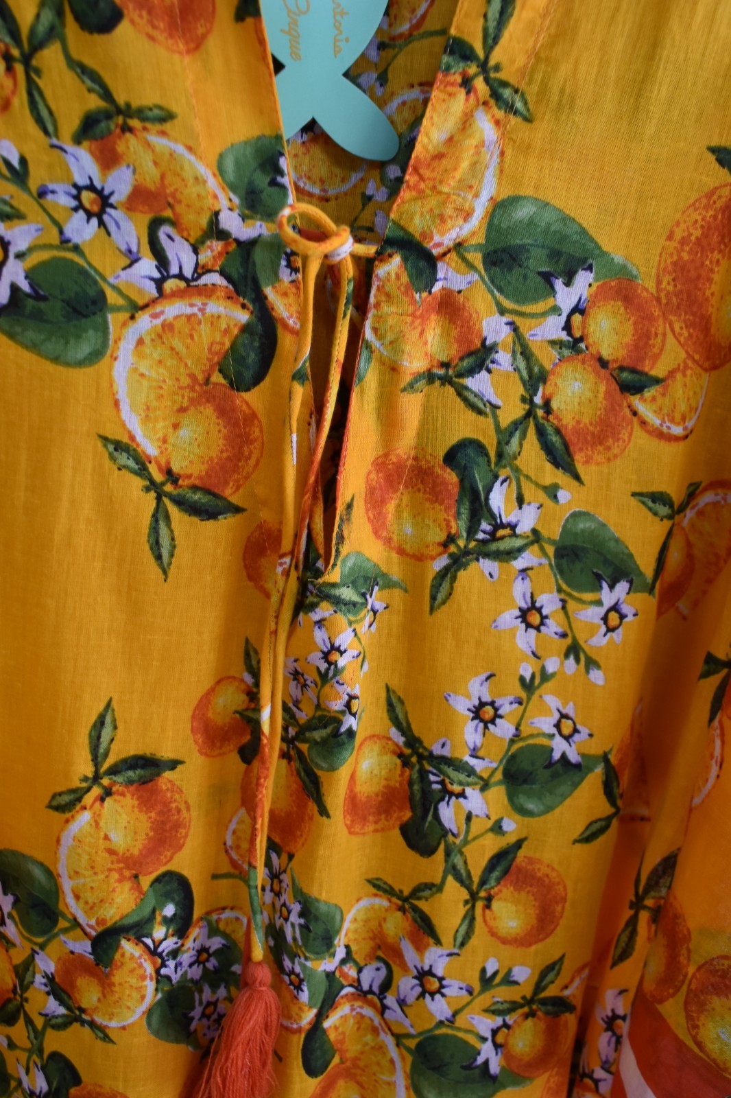 ANTICA SARTORIA 2026 ORANGES & BLOSSOMS TIE FRONT L/XL MUMU/KAFTAN/DRESS NWT