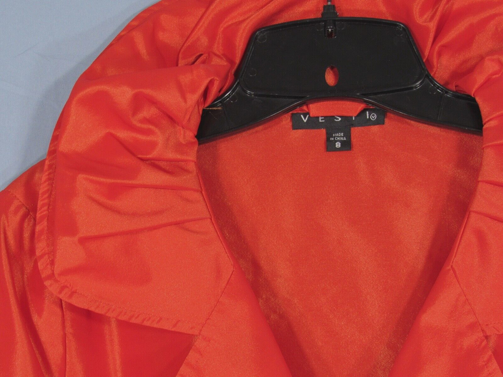 VESTI Orange TAFFETA Ruffled Collar BELL SLEEVE Button FORMAL PARTY Jacket Top 8