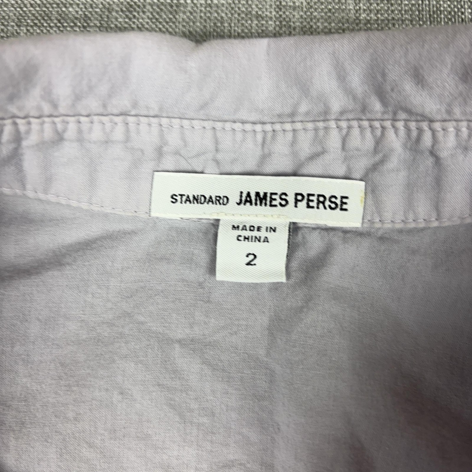 James Perse Shirt Womens 2 Gray Collared Long Sleeve Striped Roll Tab Button-Up
