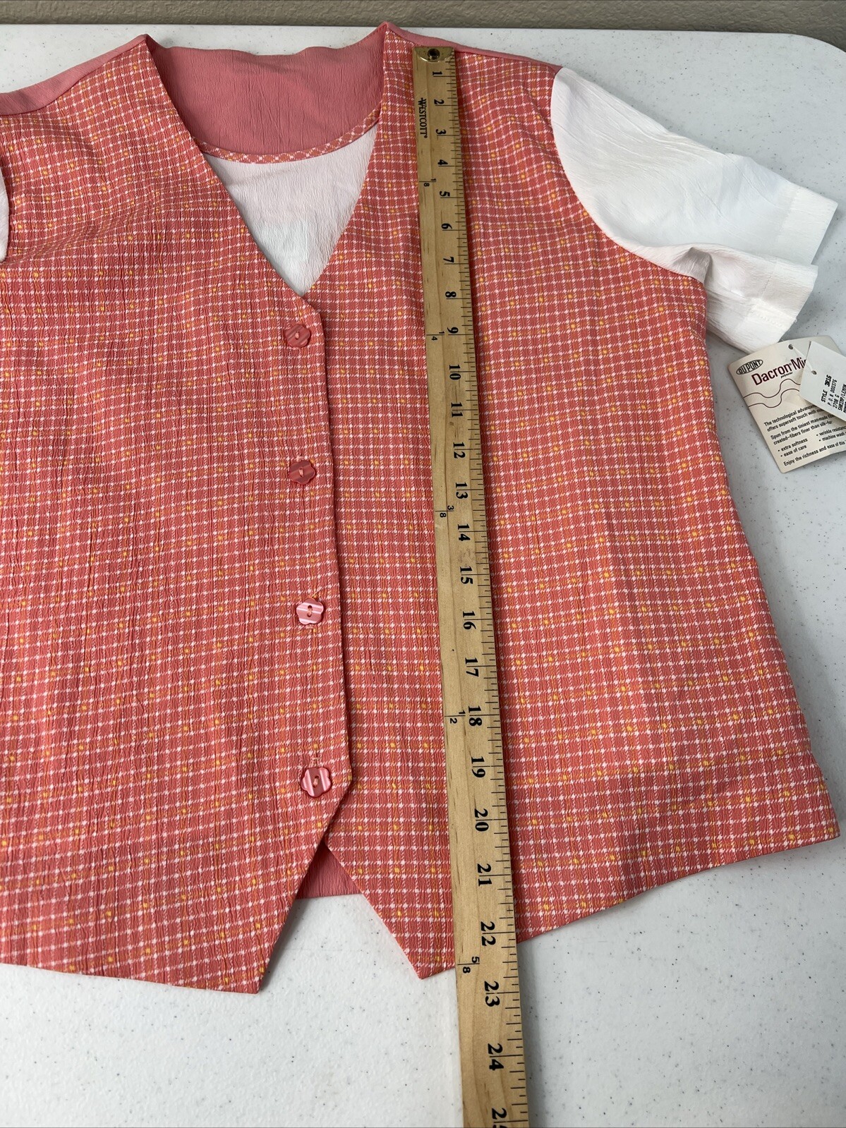 Nikki Dacron Blouse Size Small Faux Vest Preppy 80s 90s Vintage Cute