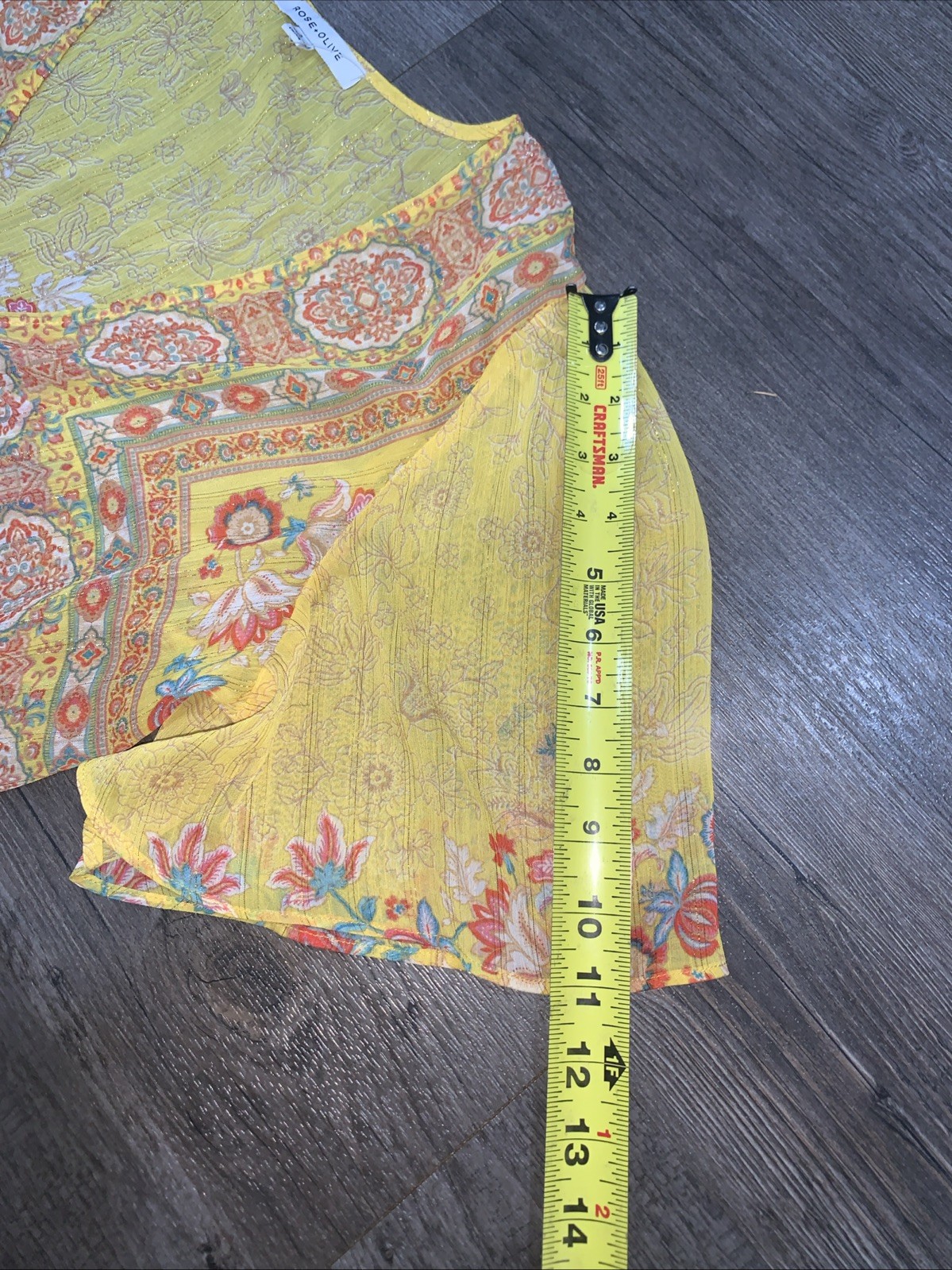Rose + Olive Sheer Blouse Boho Hippie Size Large Breathable