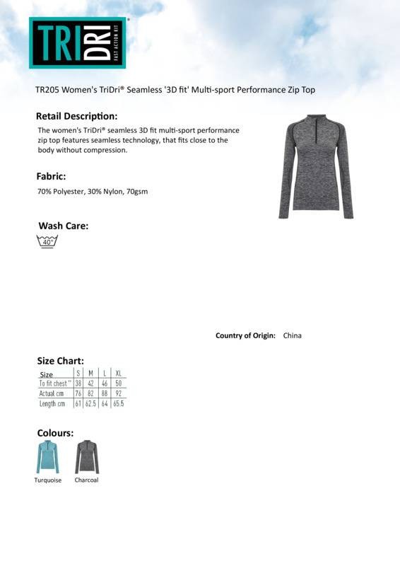 TriDri Women’s Seamless 3D Fit Multi-Sport Performance Long Sleeves Zip Top