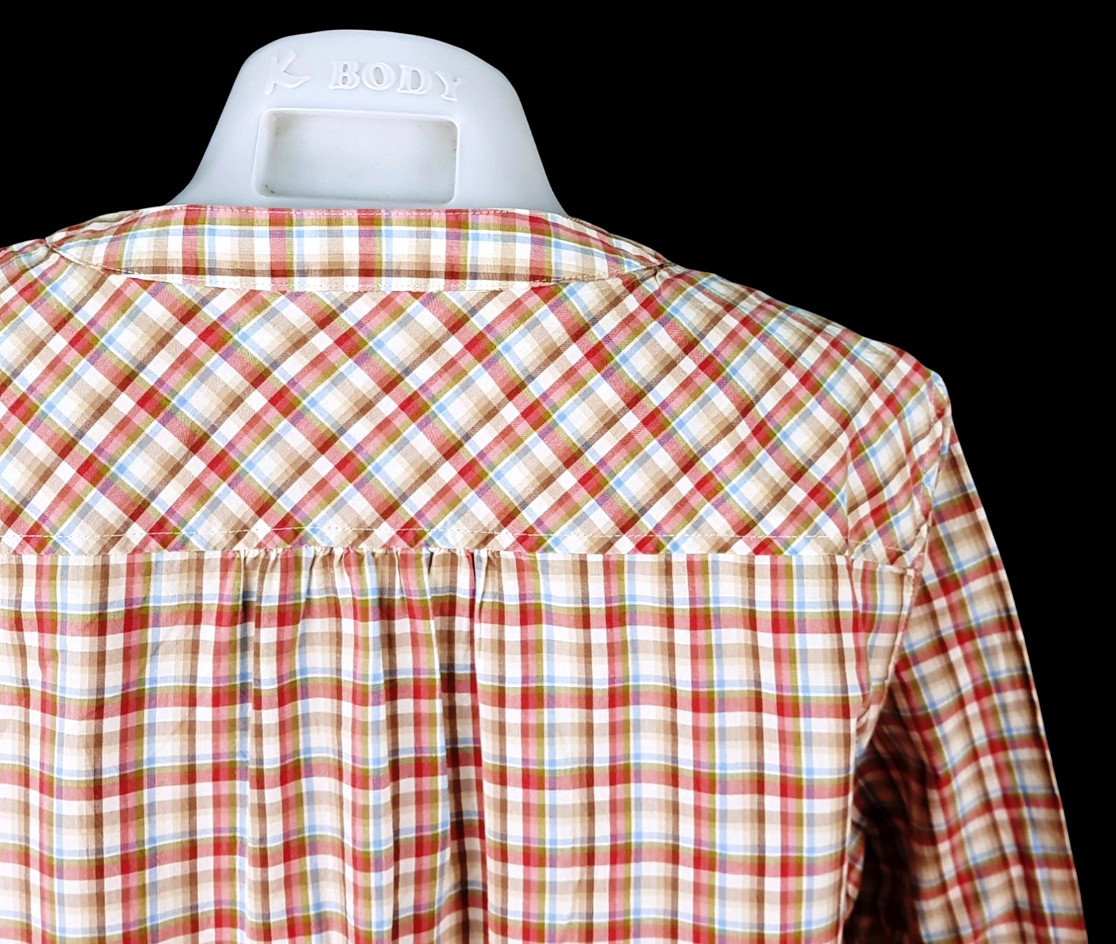 CROCODILE Womans Pink Check L/S SHIRT TUNIC Multipleated – XL – UK20 – EU48 -£68