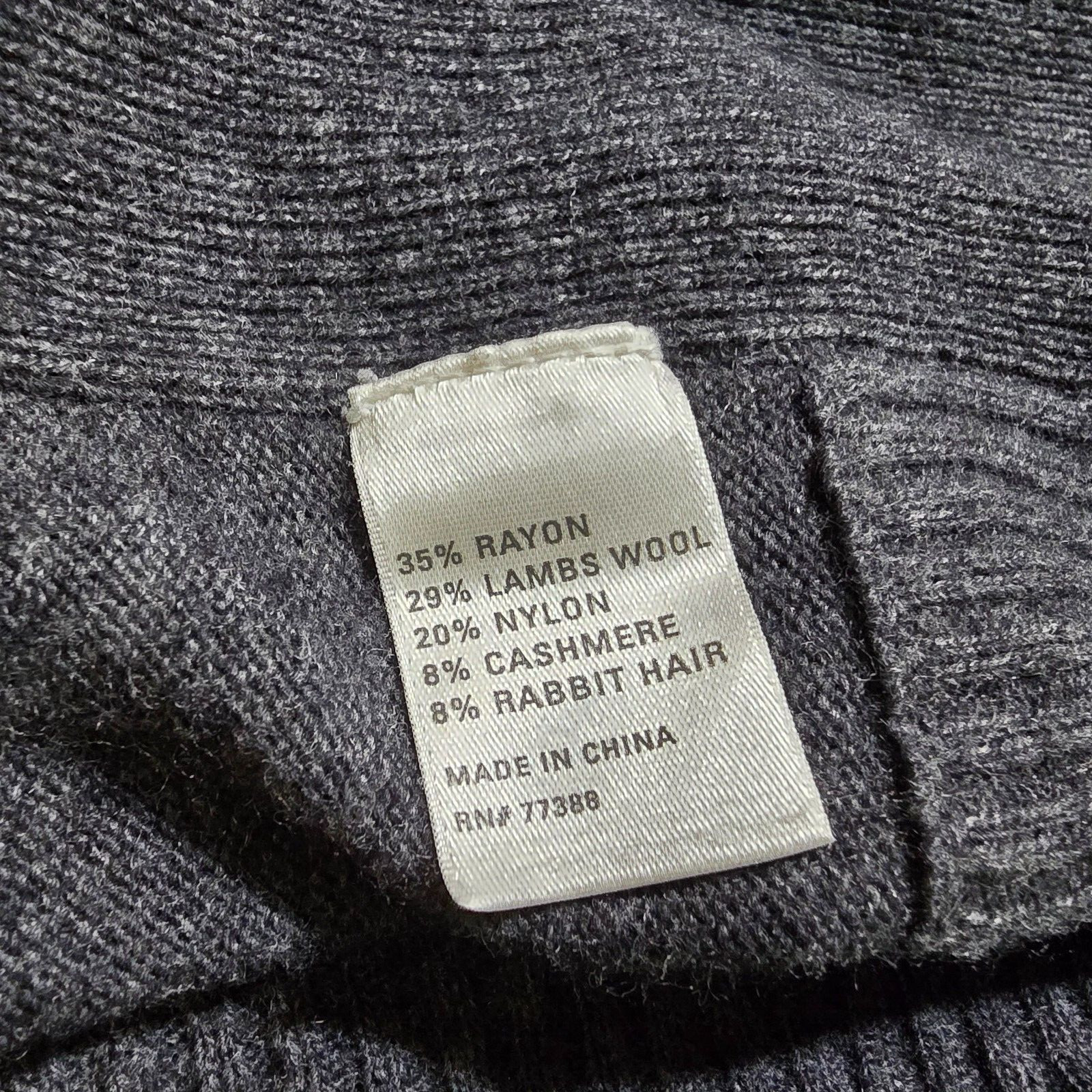 Wallace Sweater Womens Medium Gray Plunge VNeck Tunic Lambs Wool Cashmere Rabbit