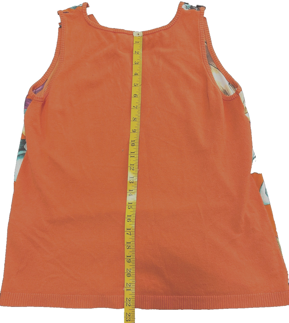 NWOT! CHICO’s Size 2 (Large) Tropical Orange Tank Shell Top w/Floral