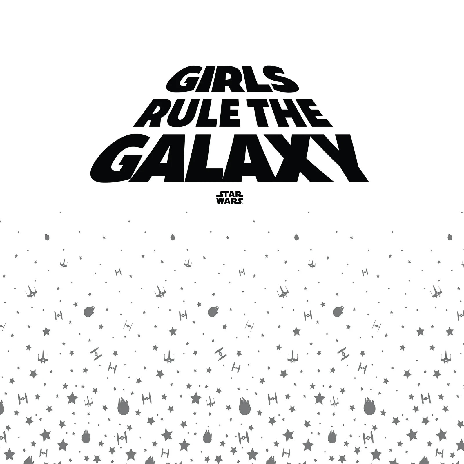 Star Wars Junior Women’s Short Sleeve “Girls Rule the The Galaxy” Tee (White)