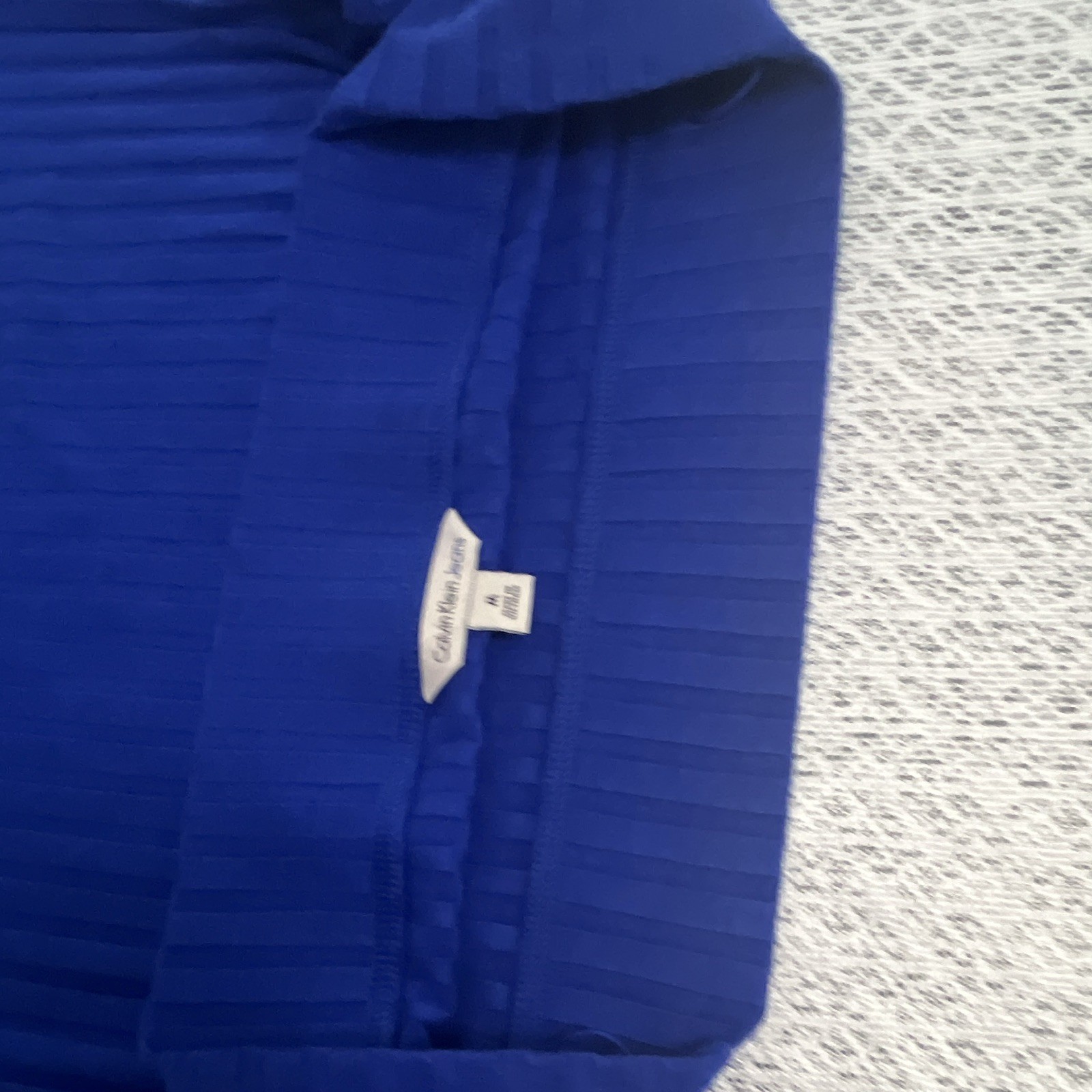 Cable & Gauge M Blue Solid Ribbed Knit Boat Neck Long Sleeve Pullover Sweater