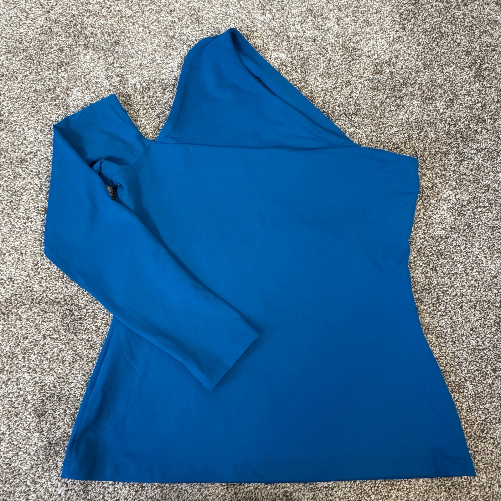 Susana Monaco One Shoulder Strap Top Peacock Blue Large NWT $148 Sexy Date Night