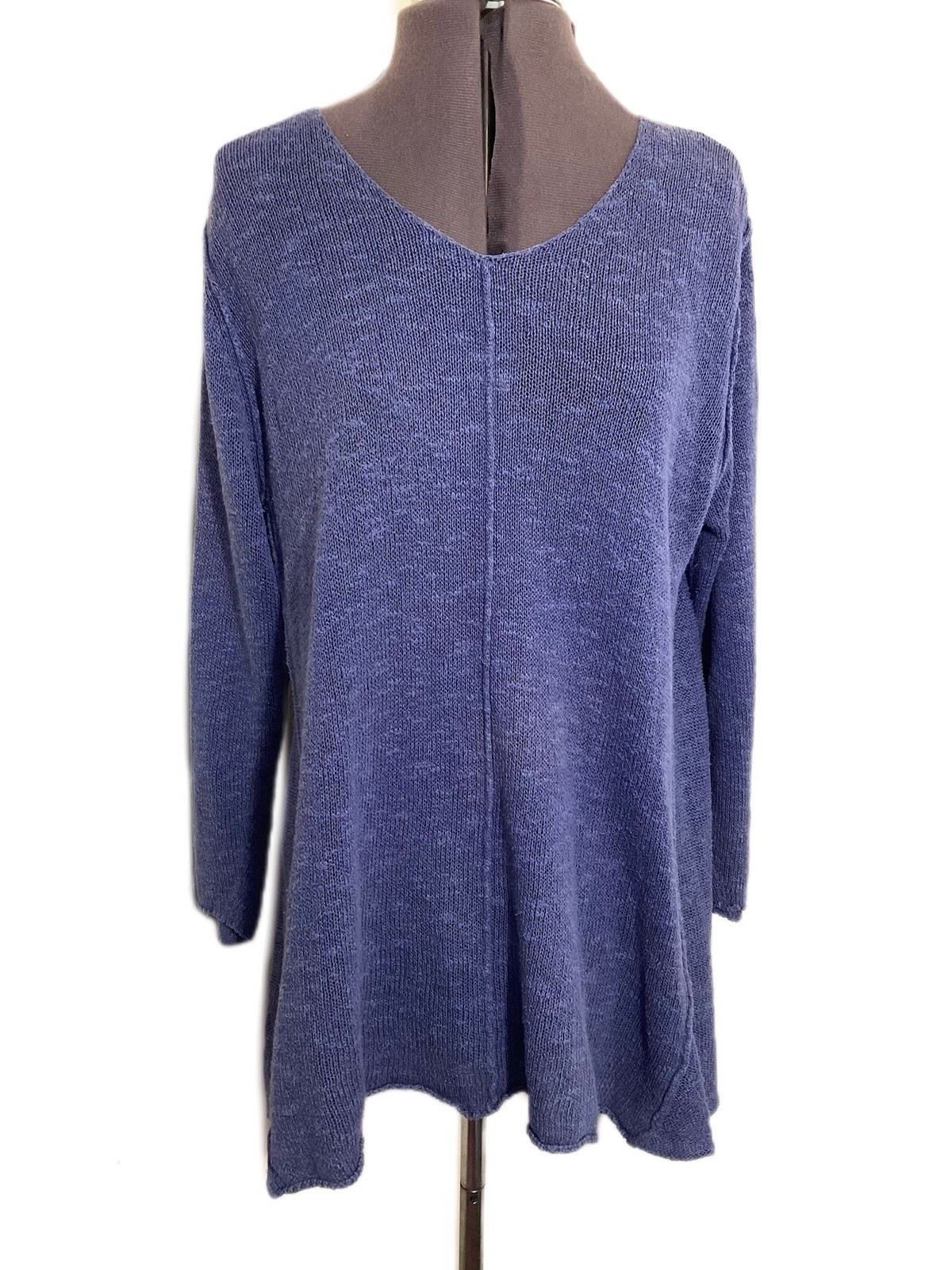 Habitat Asymmetric Drape Knit Top Size L Lagenlook Coastal Grandma Lightweight