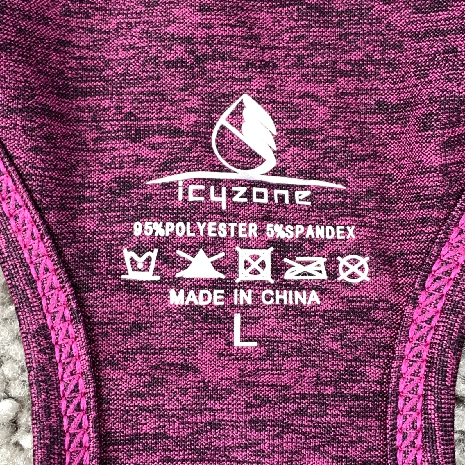 Icyzone Racerback Tank Women’s Large Purple Heathered Stretch Activewear