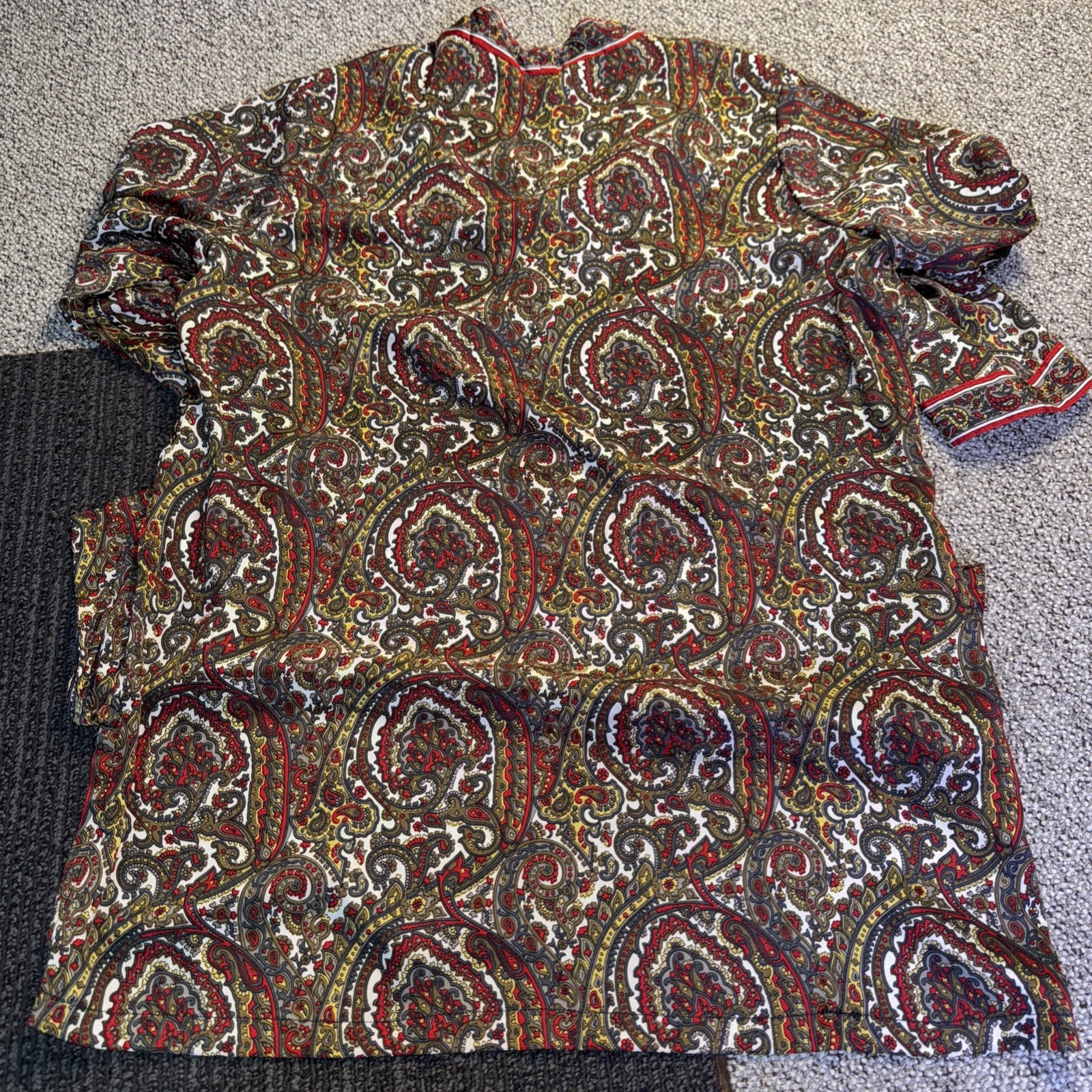 Biba Blouse Top Women’s Medium 38 (M/L) Paisley Tunic Long Sleeves Boho