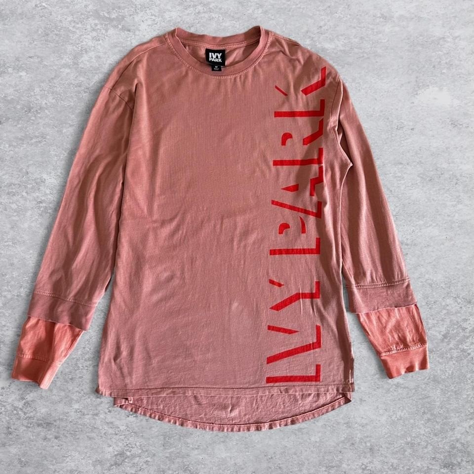Beyonce Ivy Park x ADIDAS Long Sleeve Logo T-Shirt Dusty Rose Red Streetwear
