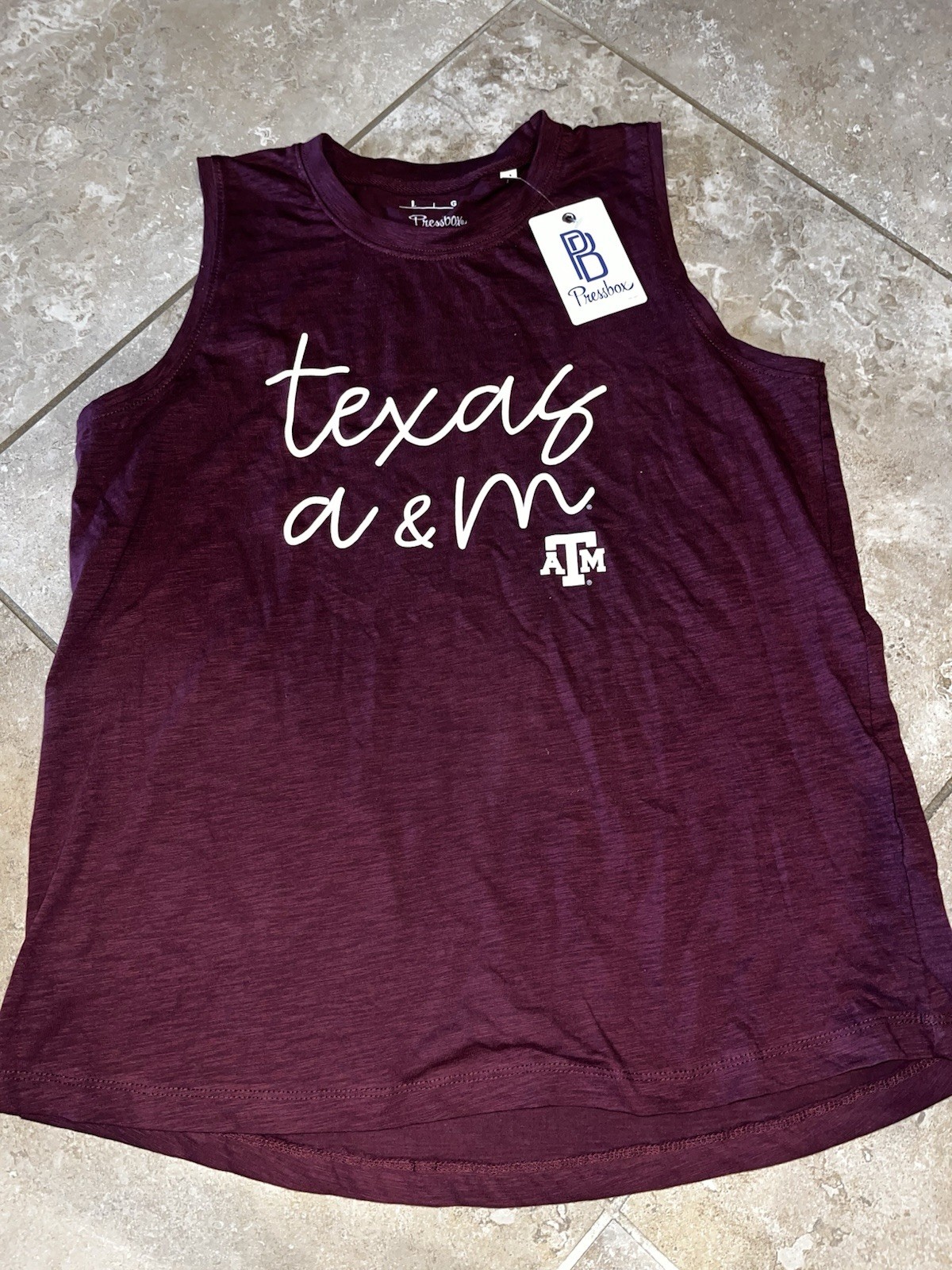 NWT Pressbox Texas A&M Maroon Sleeveless Tank Top Large $35