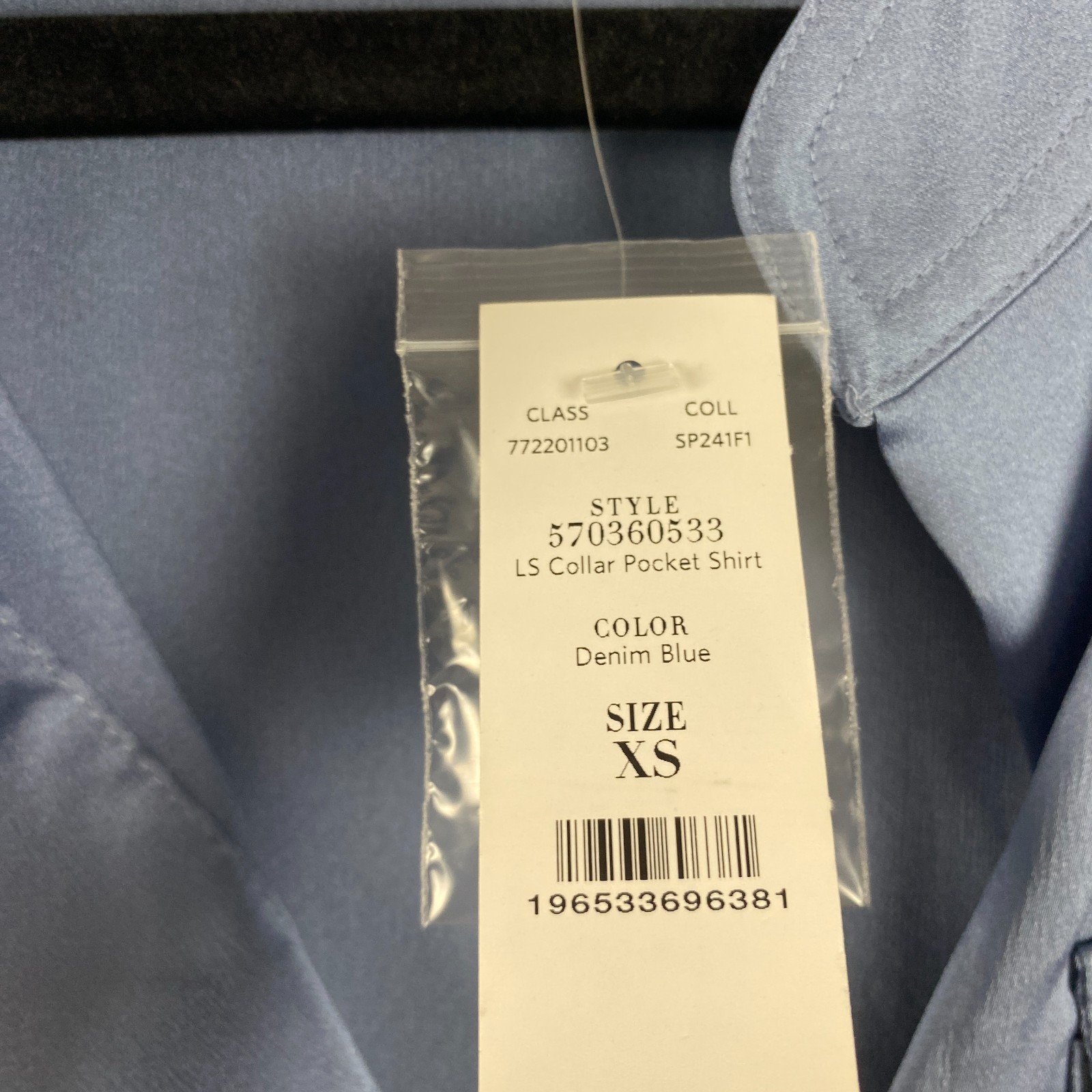 White House Black Market Satin Button Up Shirt Size XS Blue Long Sleeve