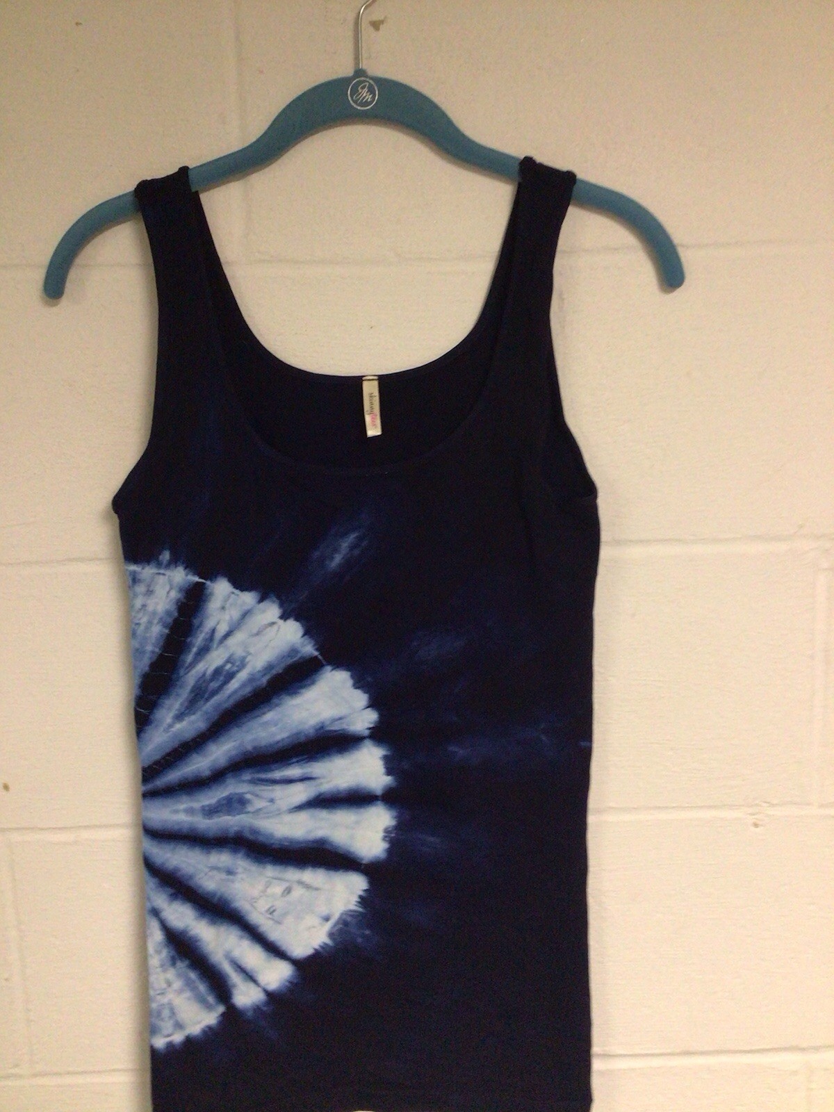 Skinny Tees Tank Navy Print One Size Stretch 92% Nylon 8% Spandex Made In USA