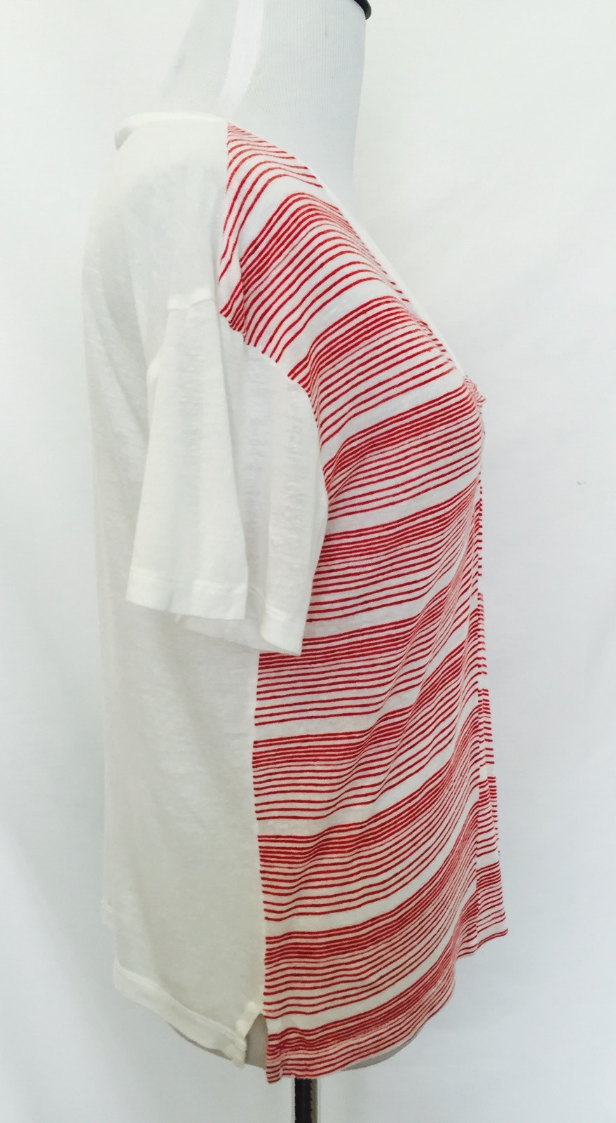 AllSaints Linen Mix Red Stripe Tee. NWT Retails $70 Size XS All Saints Twist