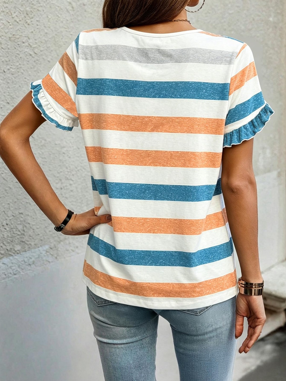 Tops for Short Sleeve Tops Petal Flutter 2026 Beach Fashion Vacation Cute Clo…