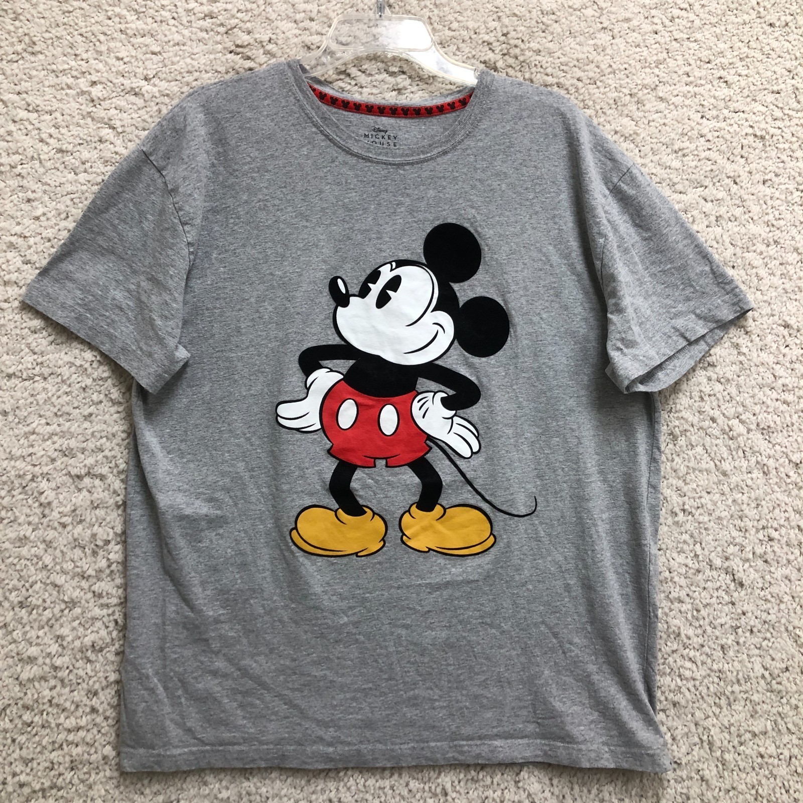 Disney Mickey Mouse Shirt Extra Large Adult Gray Crewneck Graphic Tee Womens XL