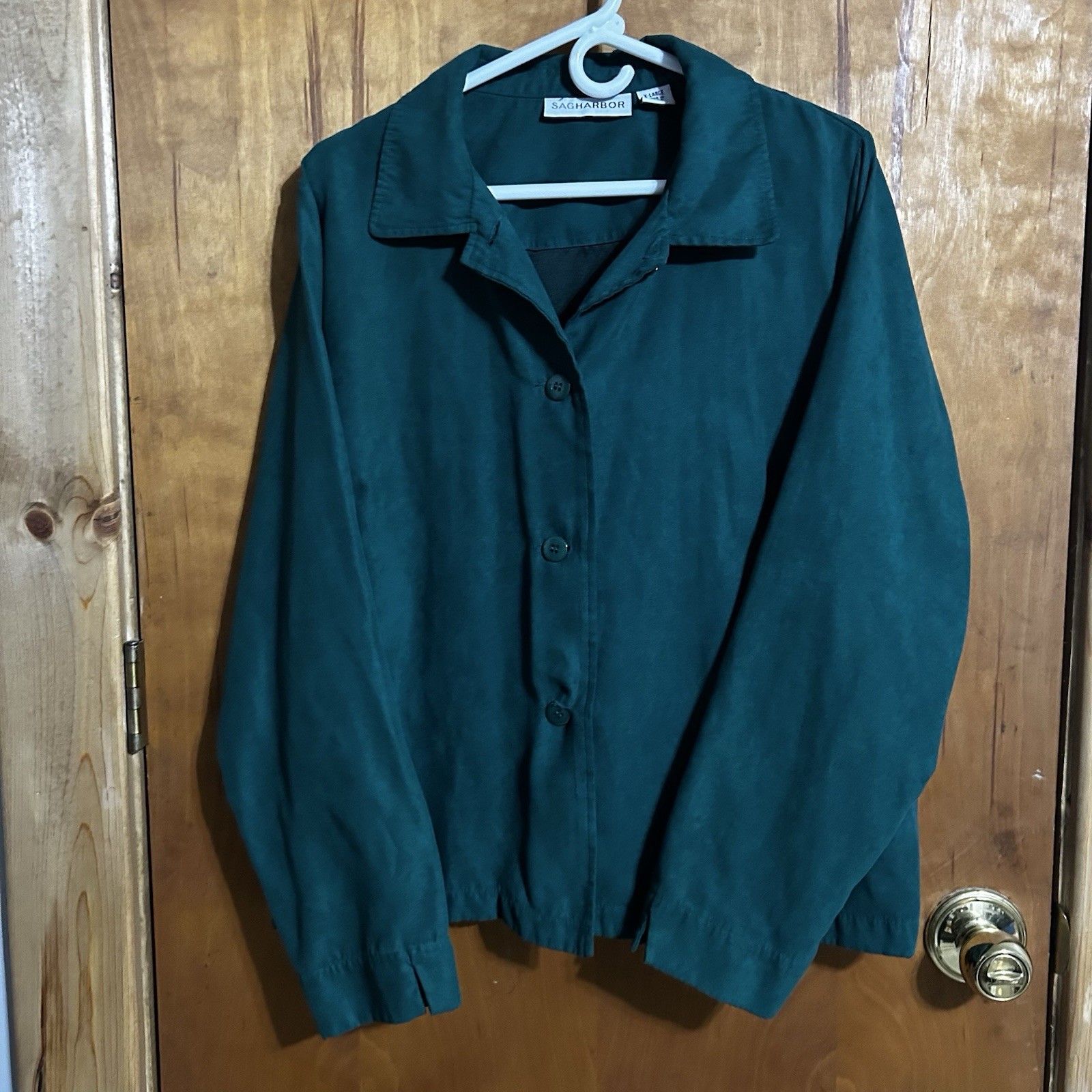 Sag Harbor Women’s Jacket Blouse Green Size XL