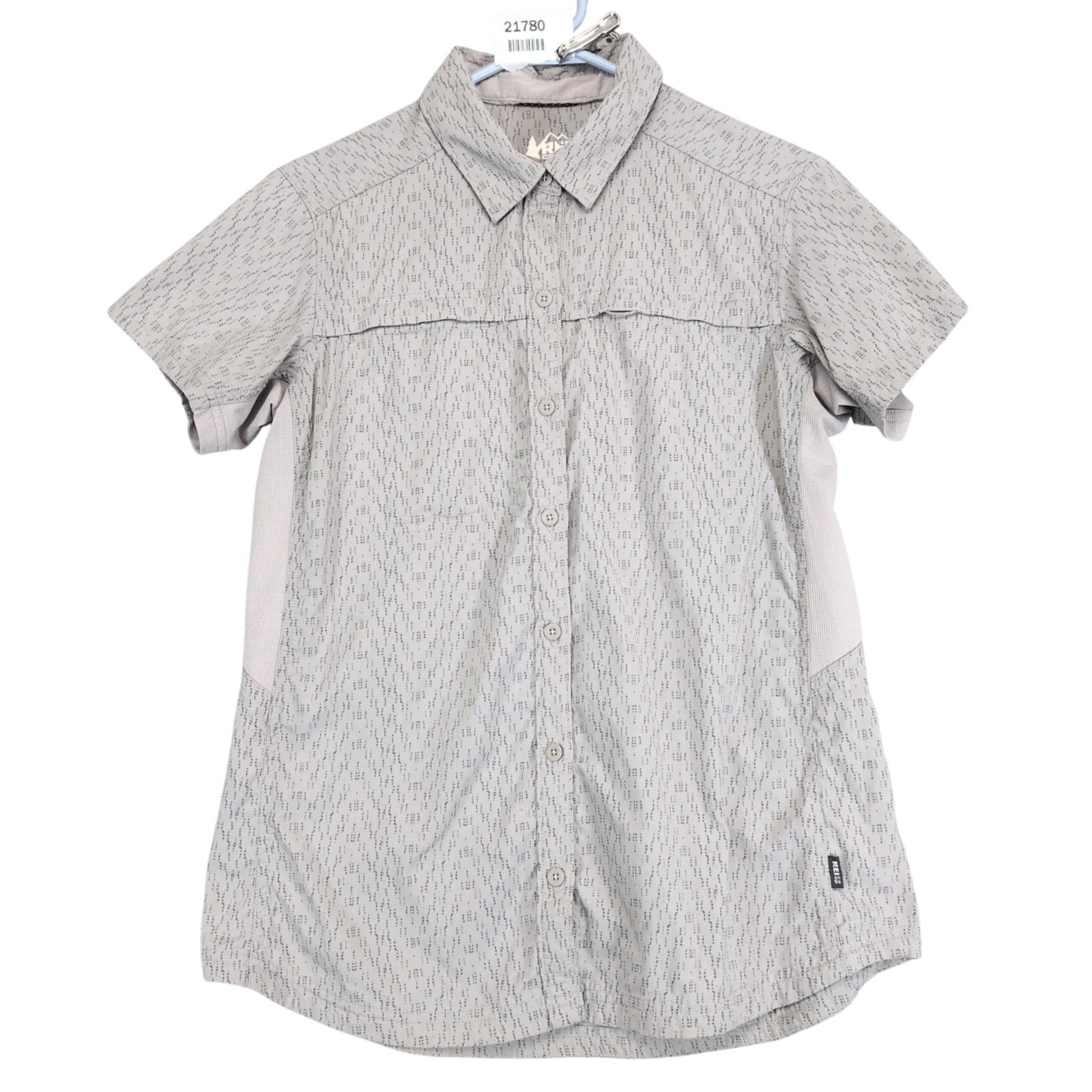 REI Co-op Gray Button-Up Hiking Shirt Womens S Stretch Outdoor Gorpcore Camping