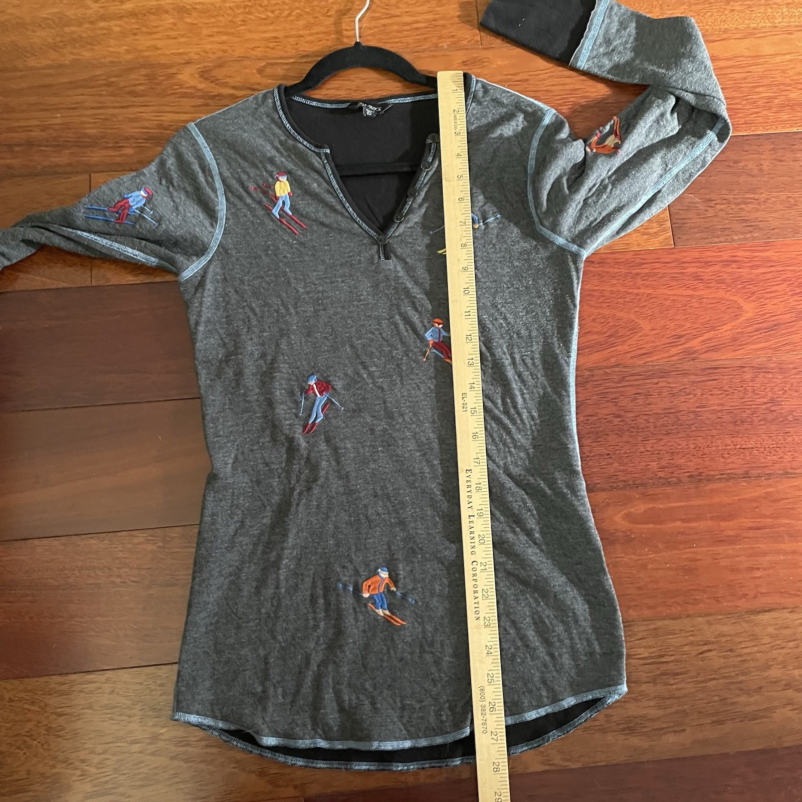 Alp N Rock Ladies Slope Henley Long Sleeve Top Shirt Ski Embroidered Sz M B1