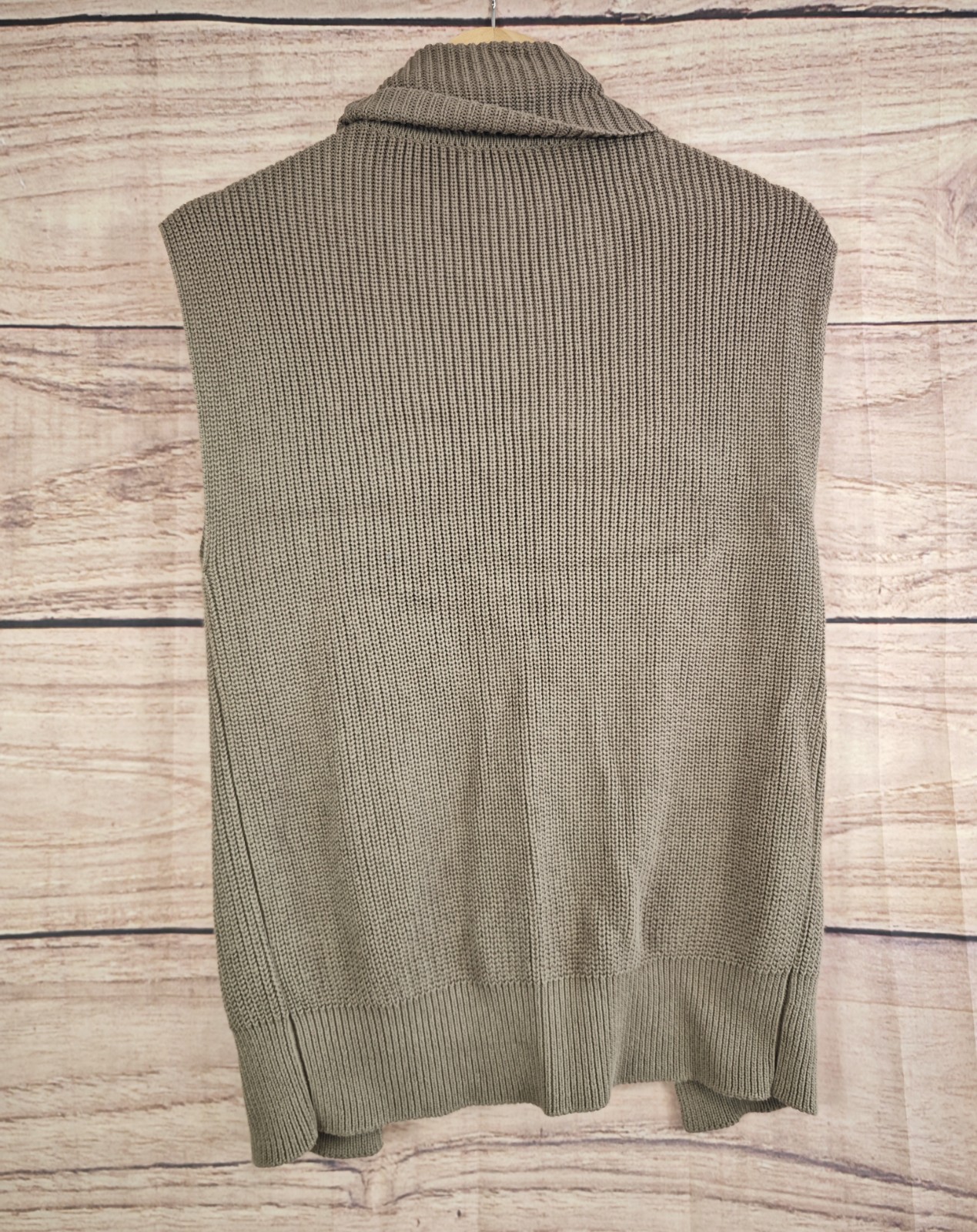 PETER HAHN size 12 brown knitted roll-neck sleeveless top